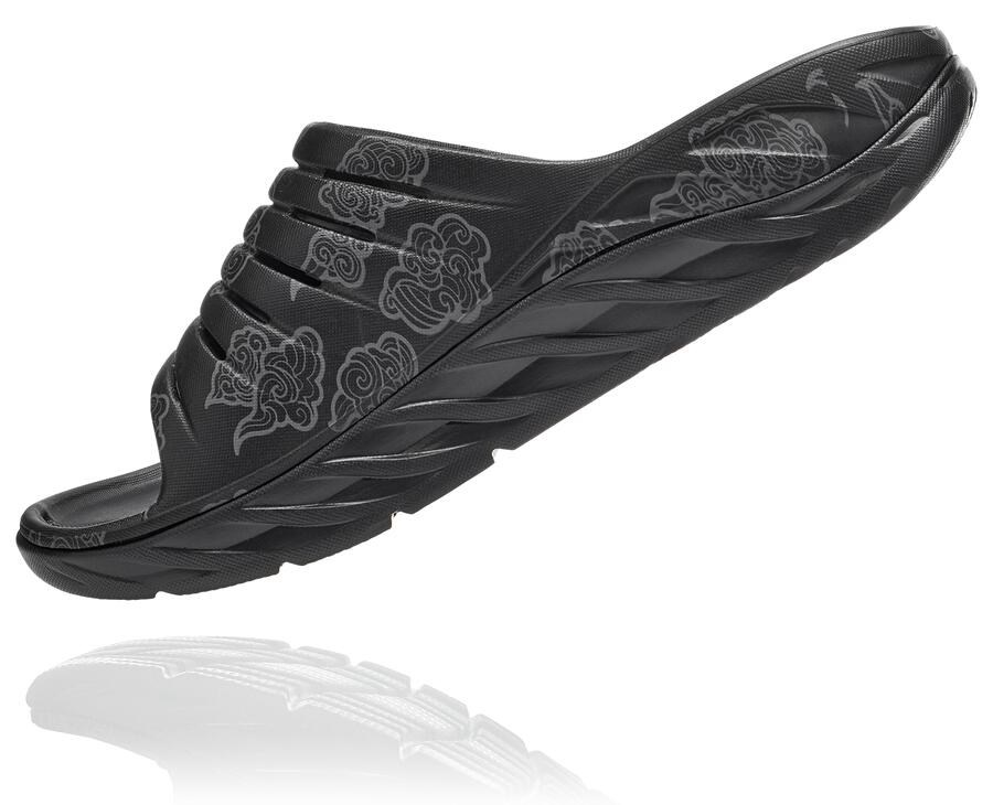 Chanclas Hoka One One Hombre - Ora Recovery Cny - Negras/Doradas - HCP653180